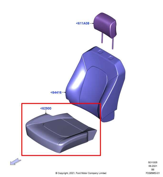 22-24 Ford Expedition MAX XLT 3.5L 4WD Front Driver Left Side Seat Lower Cushion - Alshned Auto Parts