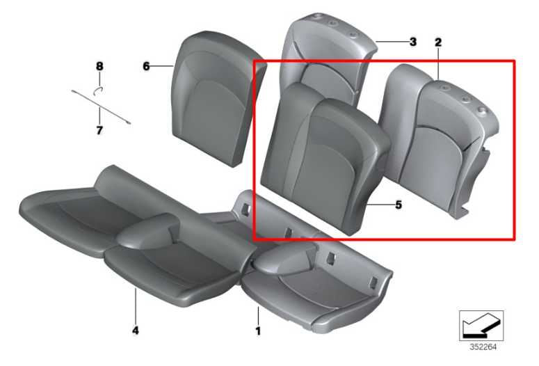 14-24 Mini Hardtop Cooper FWD Rear Left Side 2nd Row Seat Backrest Upper Cushion1