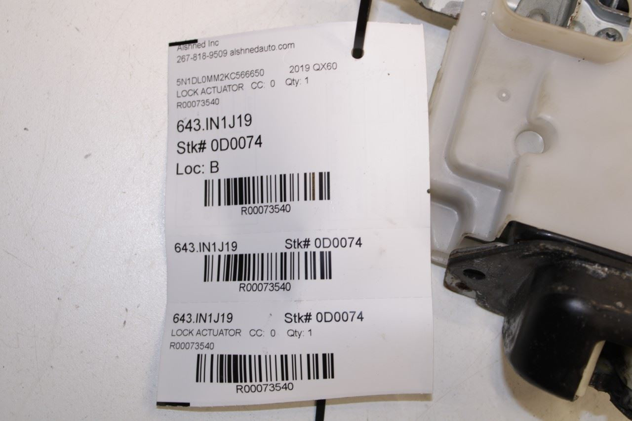 2014-2020 Infiniti QX60 Pure Rear Trunk Lid Liftgate Latch Lock Actuator - Alshned Auto Parts