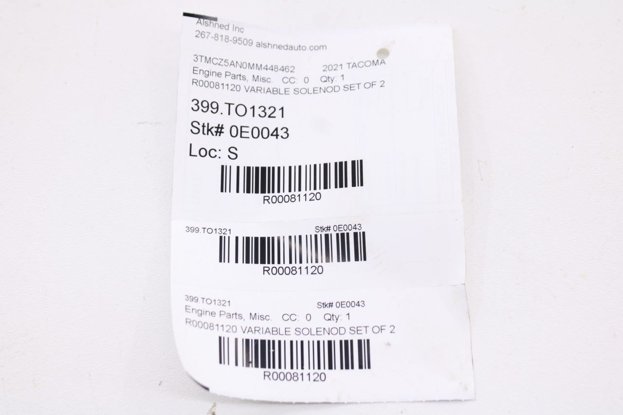 16-23 Toyota Tacoma SR5 3.5L Engine VVT Variable Valve Timing Solenoid Set of 211