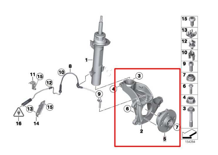 07-13 Mini Cooper 1.6L Front Suspension Passenger Right Side Spindle Knuckle Hub1