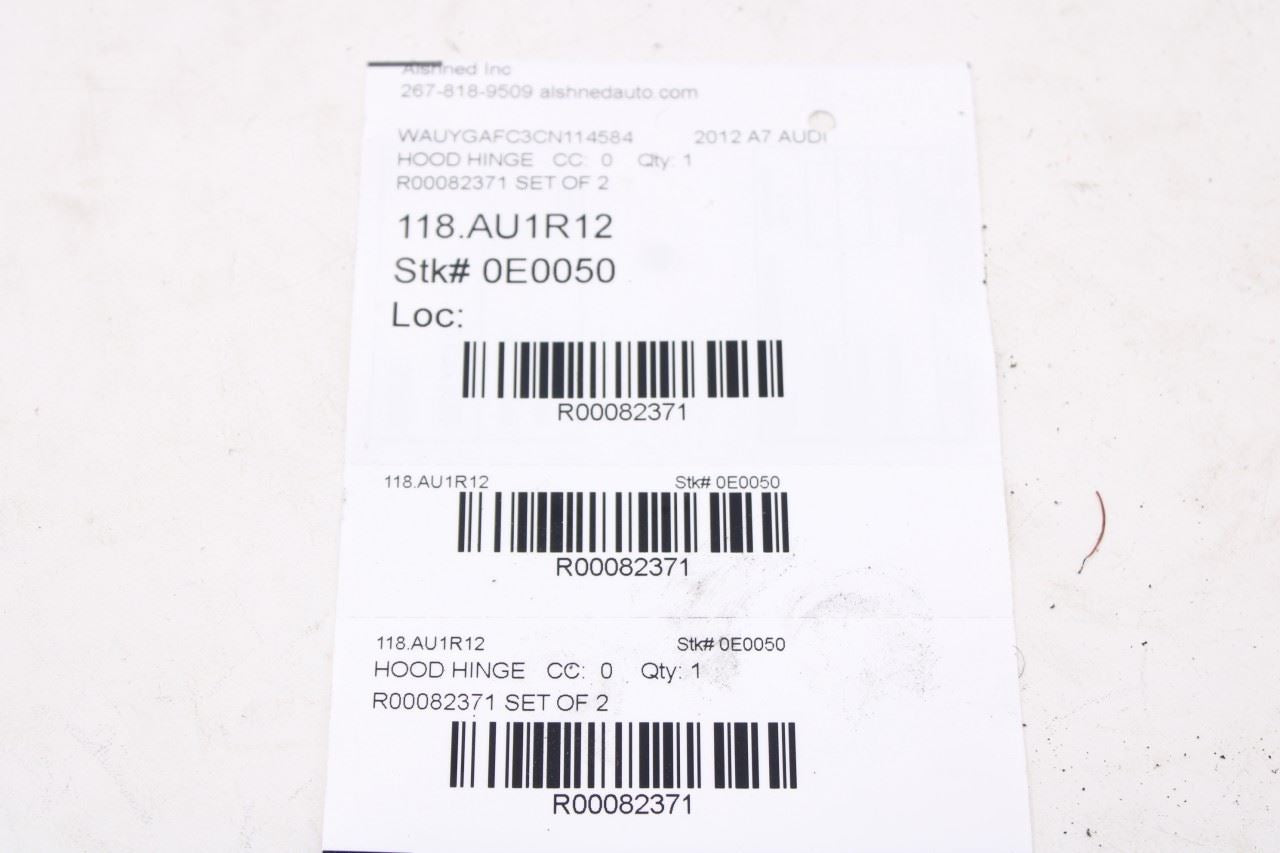 12-18 Audi A7 Premium Front Right Passenger and Left Driver Side Hood Hinge Set18