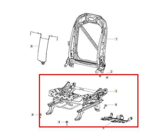 17-20 Chrysler Pacifica Front Right Seat Lower Track Frame w/ Module 68224135AC - Alshned Auto Parts