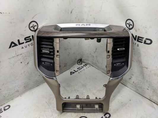 2019-2021 Ram 1500 2500 3500 Center Dash AC Radio Bezel w Vents 6BJ972N1AD OEM - Alshned Auto Parts