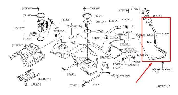 2014-2023 Infiniti Q50 Luxe RWD 3L Fuel Filler Neck Hose Tube Pipe 17221-6HH0A - Alshned Auto Parts