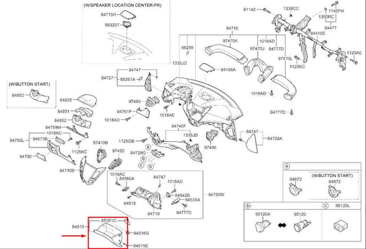 2011-2017 Hyundai Veloster Base Glove Box Storage Compartment 84510-2V300 OEM - Alshned Auto Parts