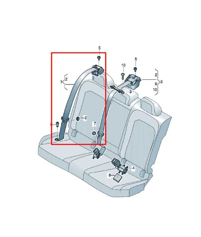 2019-25 Volkswagen Jetta SE 1.5L FWD Rear Left Side 2nd Row Seat Belt Retractor1