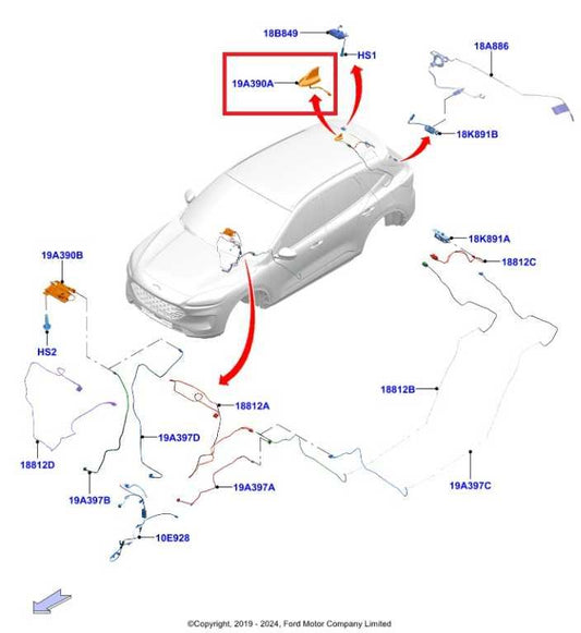 2020 Ford Escape SEL Roof Exterior Shark Fin Radio Antenna JD9T-19K351-AA OEM - Alshned Auto Parts