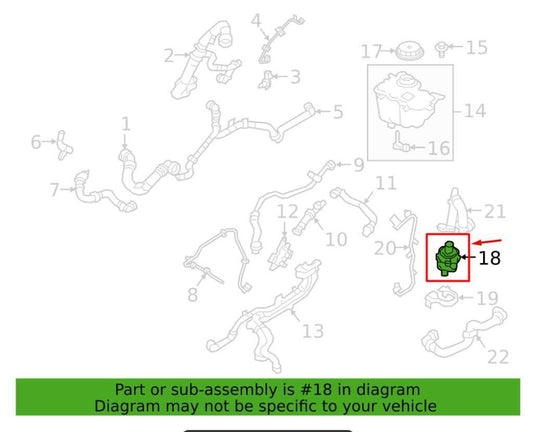 18-20 Jaguar XE R-Dynamic S 2.0L Auxiliary Water Coolant Pump JX73-18C553-AB OEM - Alshned Auto Parts