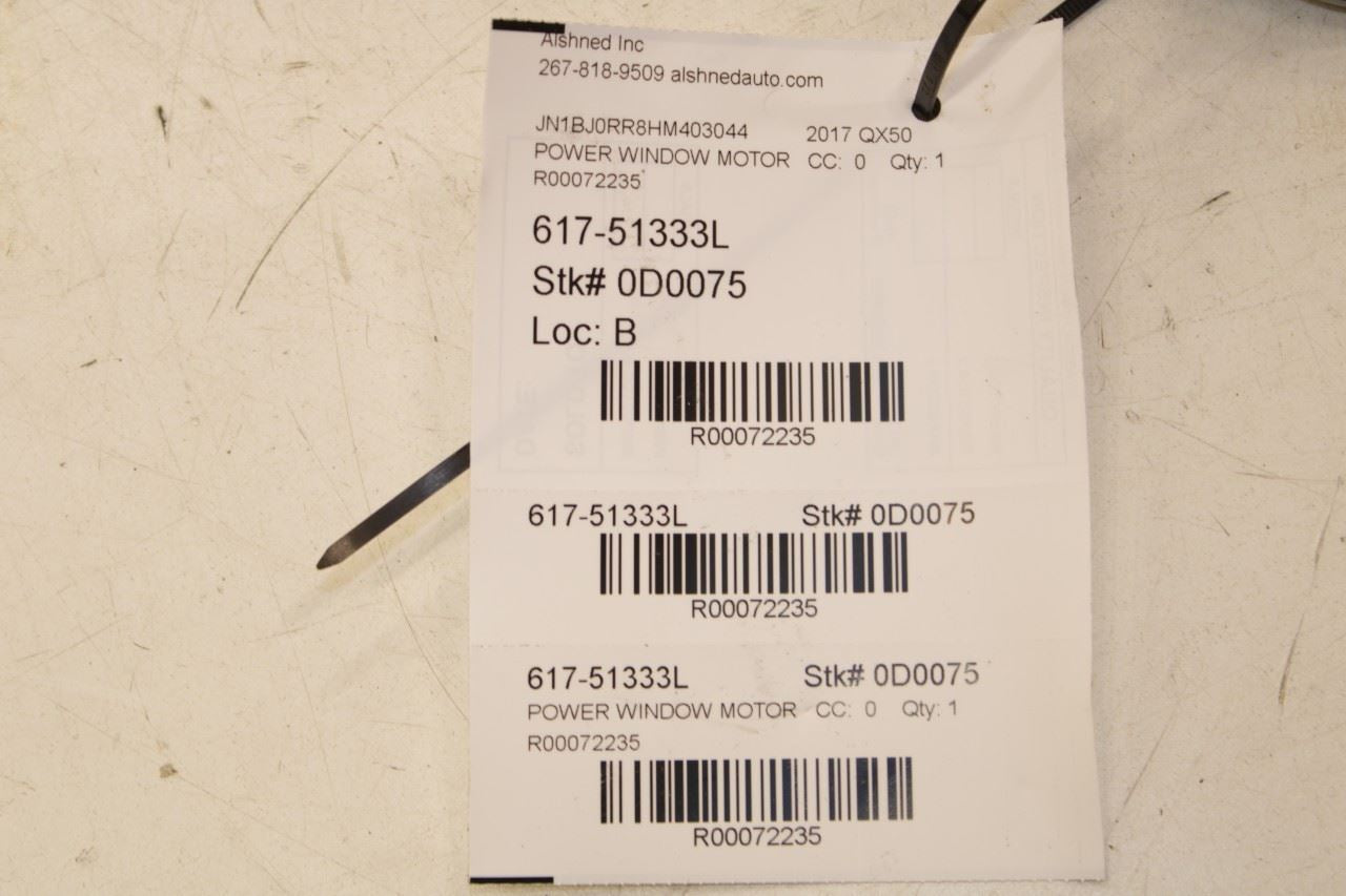 14-2017 Infiniti QX50 Front Left Driver Side Door Power Window Motor 80731-JM10A - Alshned Auto Parts