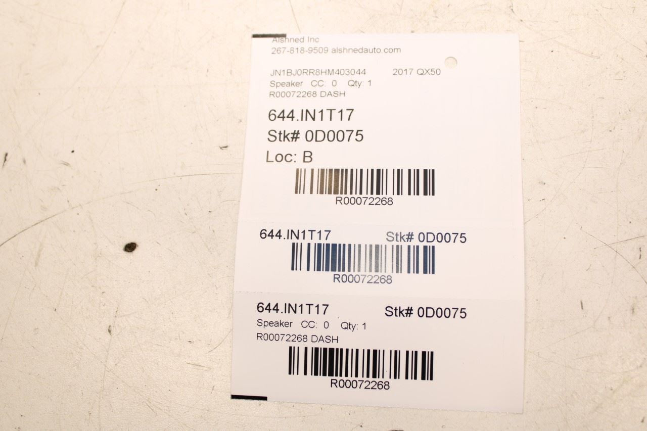 2014-2017 Infiniti QX50 Dash Bose Audio Speakers set of 4 w/ Grille - Alshned Auto Parts