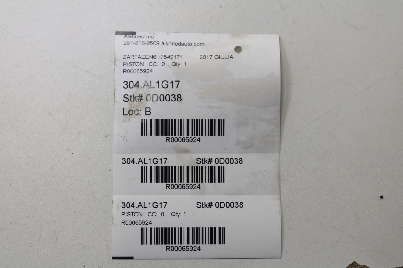 2017-22 Alfa Romeo Giulia Ti 2.0L AWD Engine Piston 2 w/ Connecting Rod 50052788 - Alshned Auto Parts