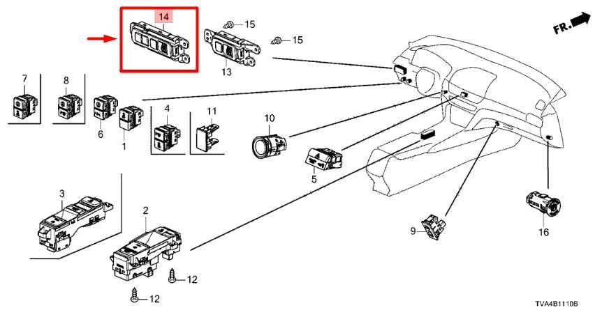 2018-22 Honda Accord Dash Left Trip Control Dimmer Switch w/ Trim 35155-TVA-A11 - Alshned Auto Parts