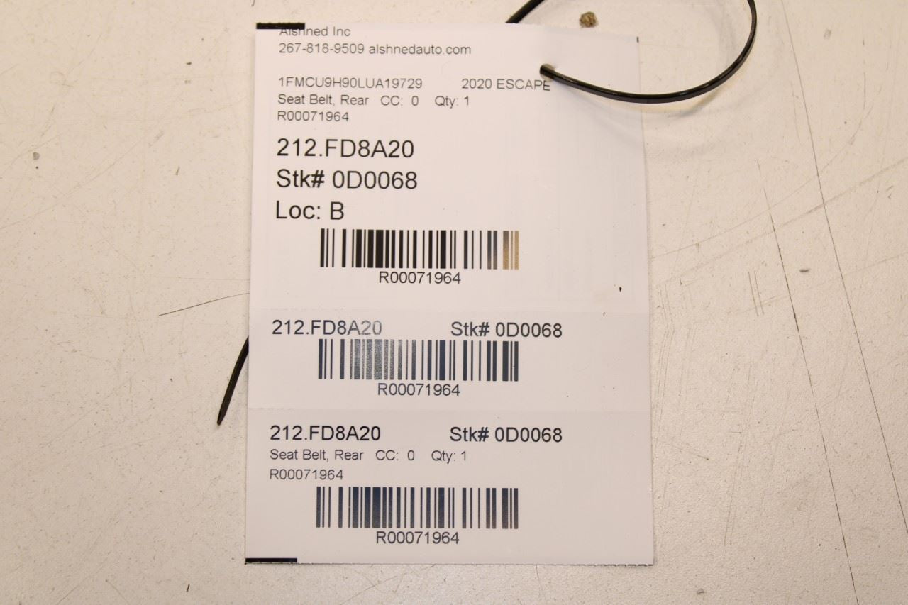 20-25 Ford Escape SEL 2.0L Rear Passenger Right Side 2nd Row Seat Belt Retractor - Alshned Auto Parts