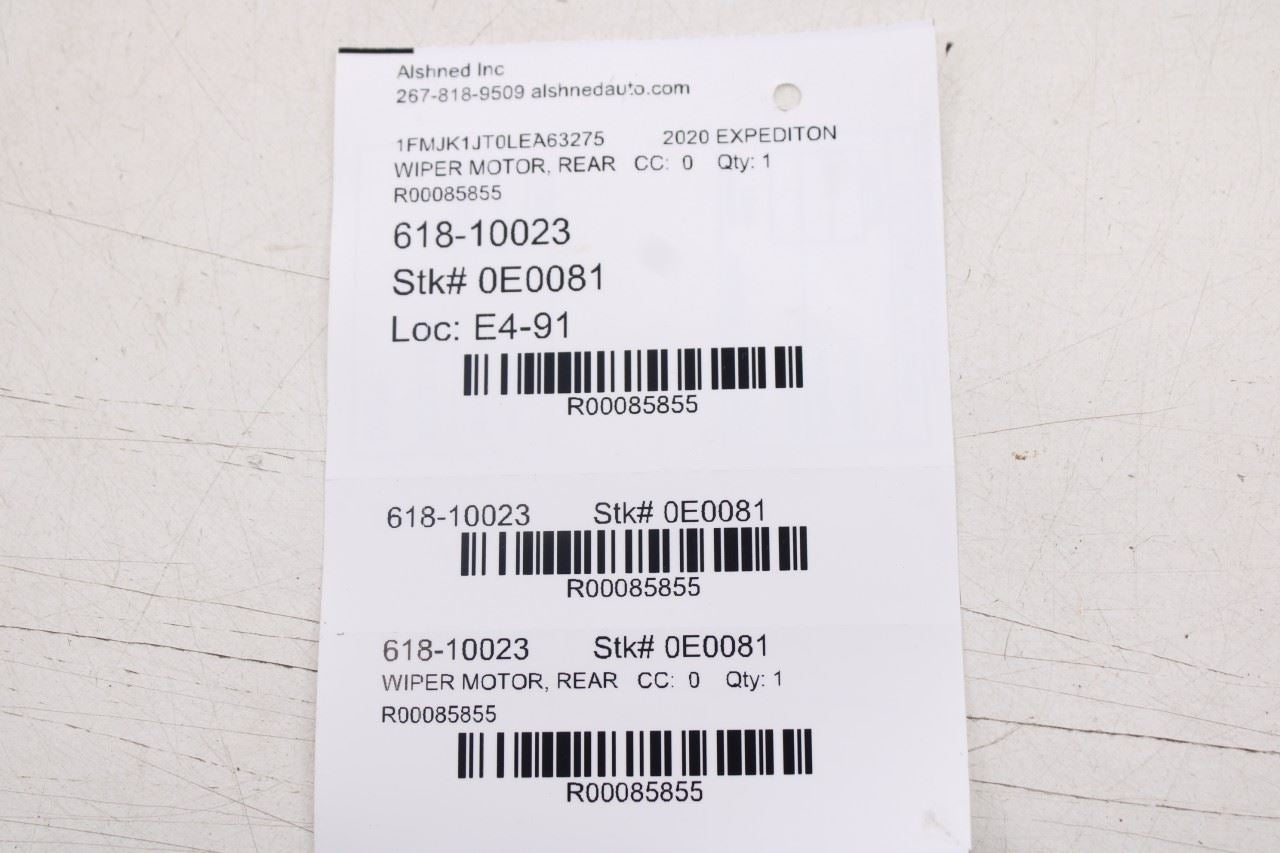 2018-2024 Ford Expedition Max XLT Rear Liftgate Glass Window Wiper Motor and Arm23
