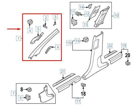 2022-2025 Hyundai Tucson SEL Front Right and Left Windshield A Pillar Cover Trim - Alshned Auto Parts