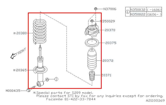 18-21 Subaru WRX Premium AWD Rear Suspension RH and LH Shock Strut Absorber Set - Alshned Auto Parts