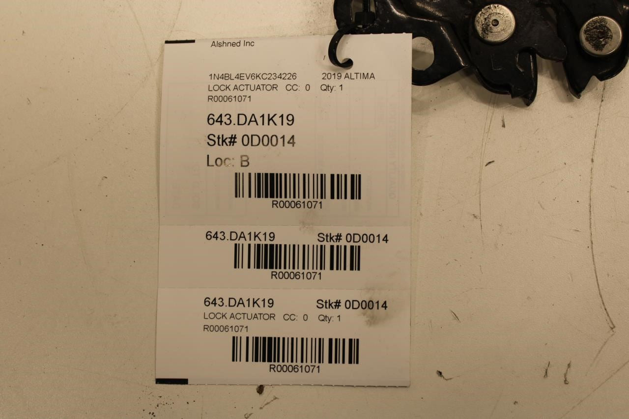 2019-24 Nissan Altima SL Front Hood Release Lock Latch Actuator 65601-6CA0A OEM - Alshned Auto Parts