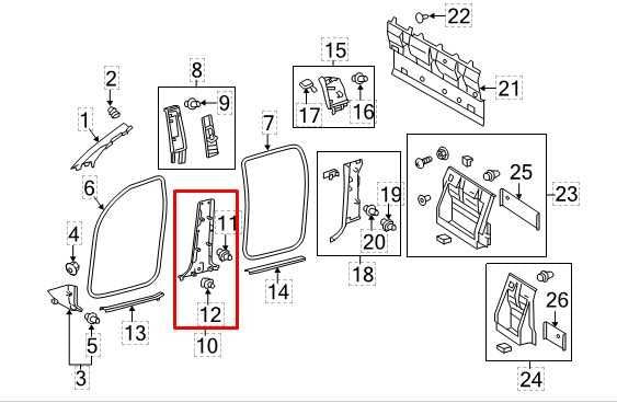2015-2023 Toyota Tacoma Center Left Lower B-Pillar Trim Panel 62414-04040-C0 OEM - Alshned Auto Parts