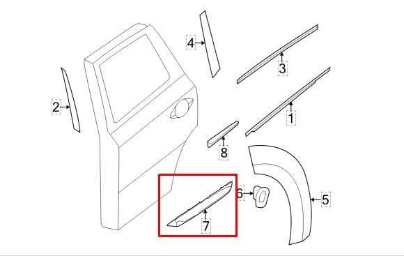 2015-2020 Nissan Pathfinder SV Rear Right Side Rocker Panel Molding 82876-9PB0A - Alshned Auto Parts