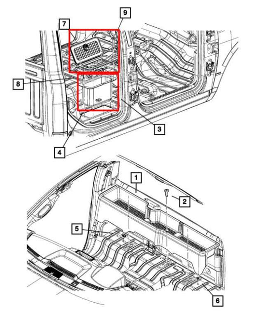 13-20 Ram 1500 Laramie Rear RH or Left 2nd Row Floor Storage Tray Ins Box *ReaD* - Alshned Auto Parts