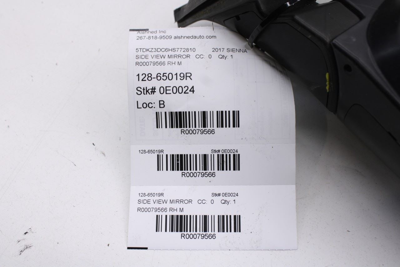 14-18 Toyota Sienna LE Passenger RH Side Rear View Mirror 87910-08150-B0 *ReaD* - Alshned Auto Parts