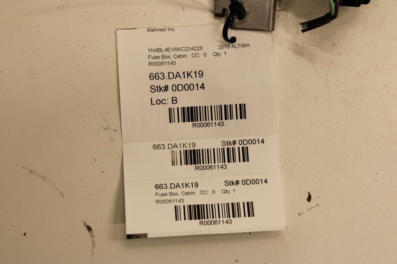 19-24 Nissan Altima SL Dash Cabin Power Fuse Relay Junction Box 24350-6CA0A OEM - Alshned Auto Parts