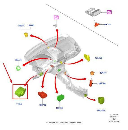 2018-2022 Ford EcoSport Dashboard Headlight Lamp Control Switch GN1Z-11654-G OEM - Alshned Auto Parts
