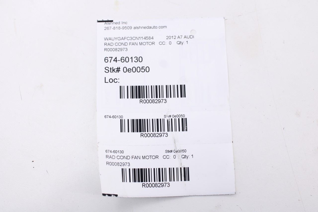 2012-18 Audi A7 Premium 3.0L Dual Radiator Cooling Fan Motor Assy 4H0-121-207-B11