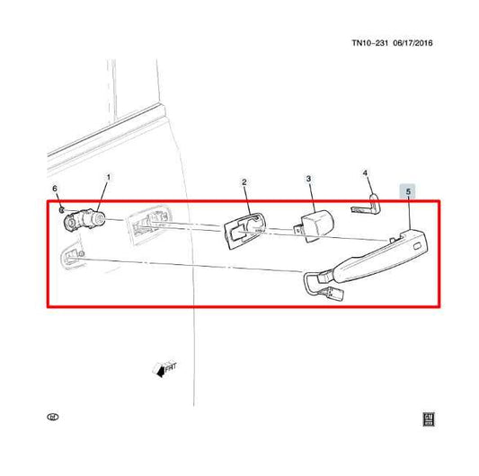 2017-23 GMC Acadia SLT-1 3.6L Front Left Side Door Exterior Handle 13521820 OEM - Alshned Auto Parts
