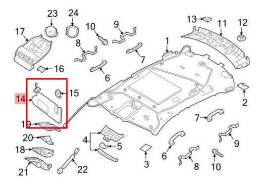 19-25 Infiniti QX50 Luxe FWD Front RH and LH Sun Visor Set w/ Illuminated Mirror - Alshned Auto Parts