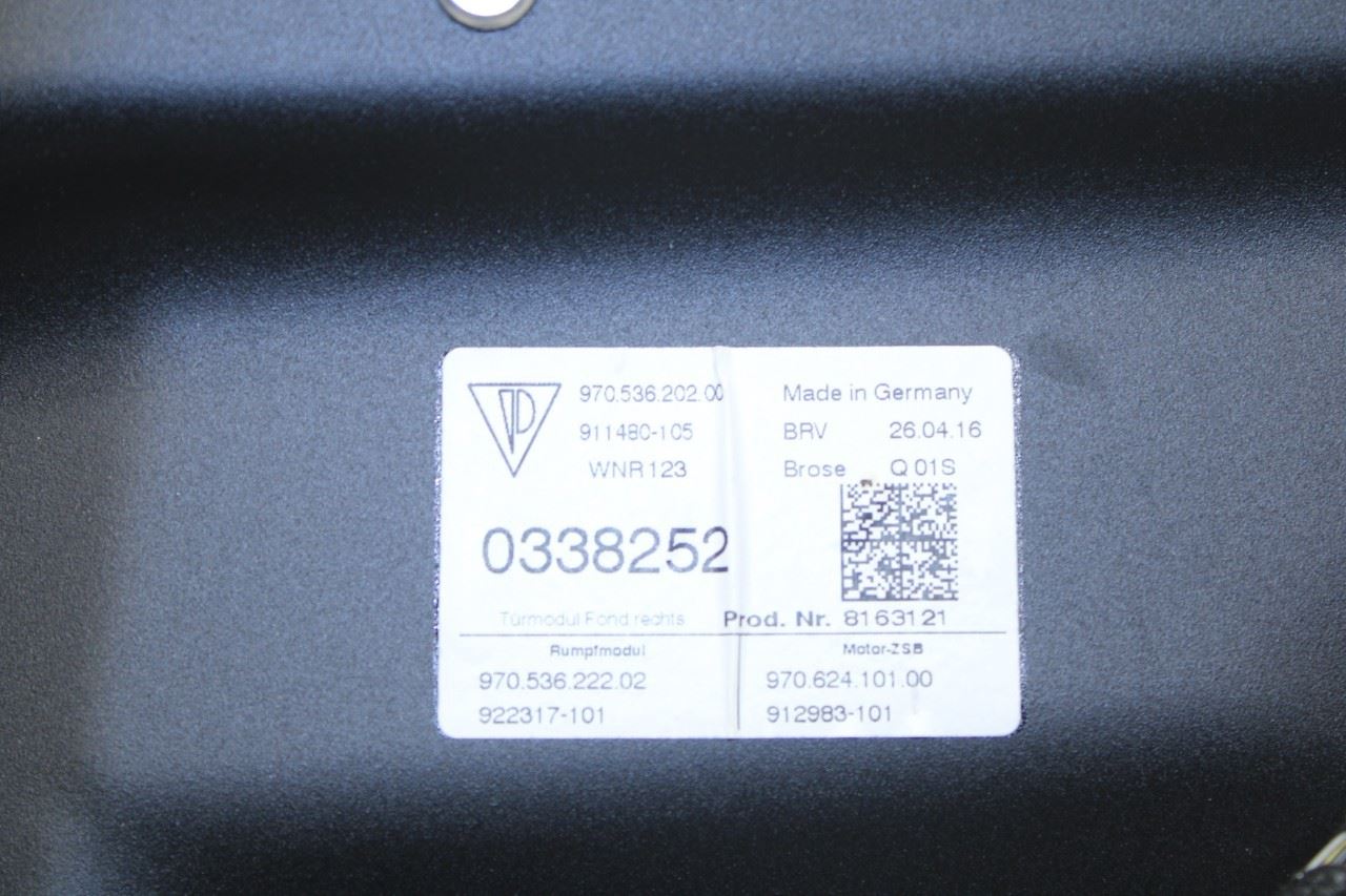 10-16 Porsche Panamera 4 Rear Right Side Door Window Regulator w/ Carrier *ReaD* - Alshned Auto Parts