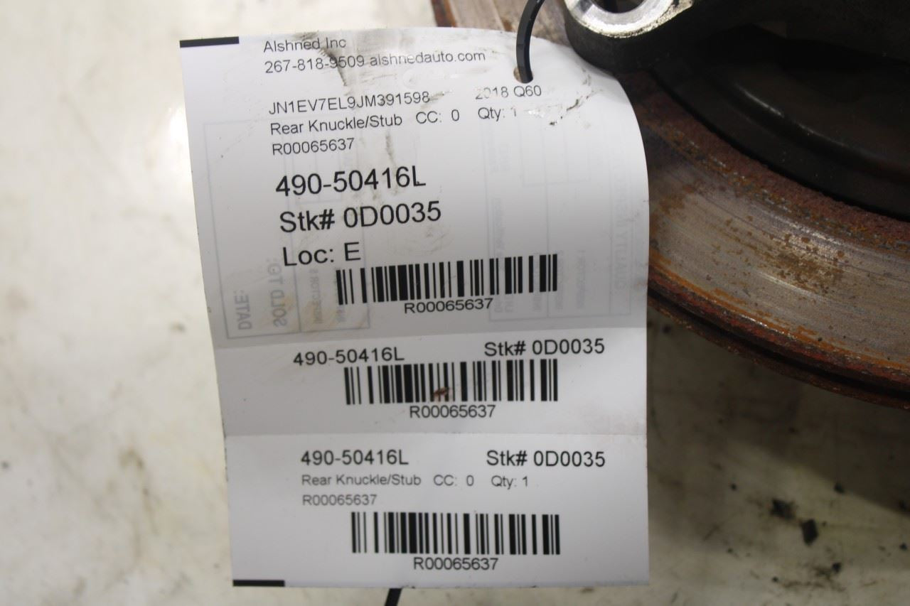 2017-22 Infiniti Q60 Luxe Rear Left Driver Side Spindle Knuckle Hub 43019-5CA0A - Alshned Auto Parts