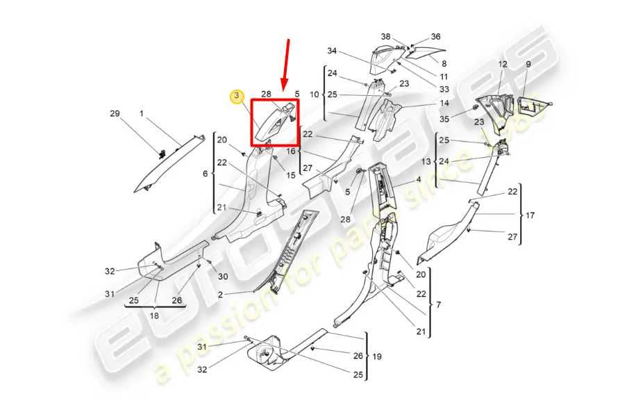 2014-2020 Maserati Ghibli Right B-Pillar Upper Cover Trim Panel 6700113840 OEM - Alshned Auto Parts