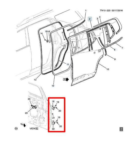 2017-23 GMC Acadia SLT-1 Rear Right Door Hinge Upper and Lower Pair 20986576 OEM - Alshned Auto Parts