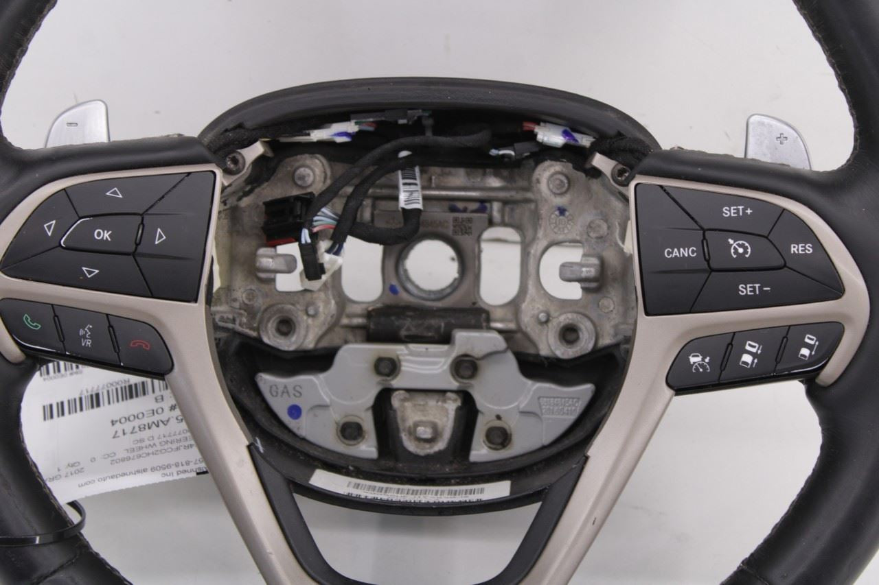 2014-19 Jeep Grand Cherokee 3.6L Steering Wheel Leather Wood w/ Control Buttons - Alshned Auto Parts