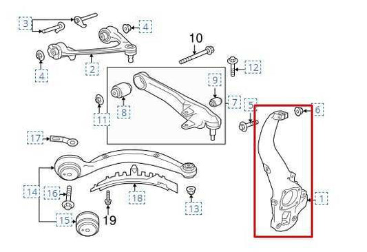 2017-2020 Jaguar XE R-Dynamic S Front Right Side Spindle Knuckle Hub T2H25262 - Alshned Auto Parts