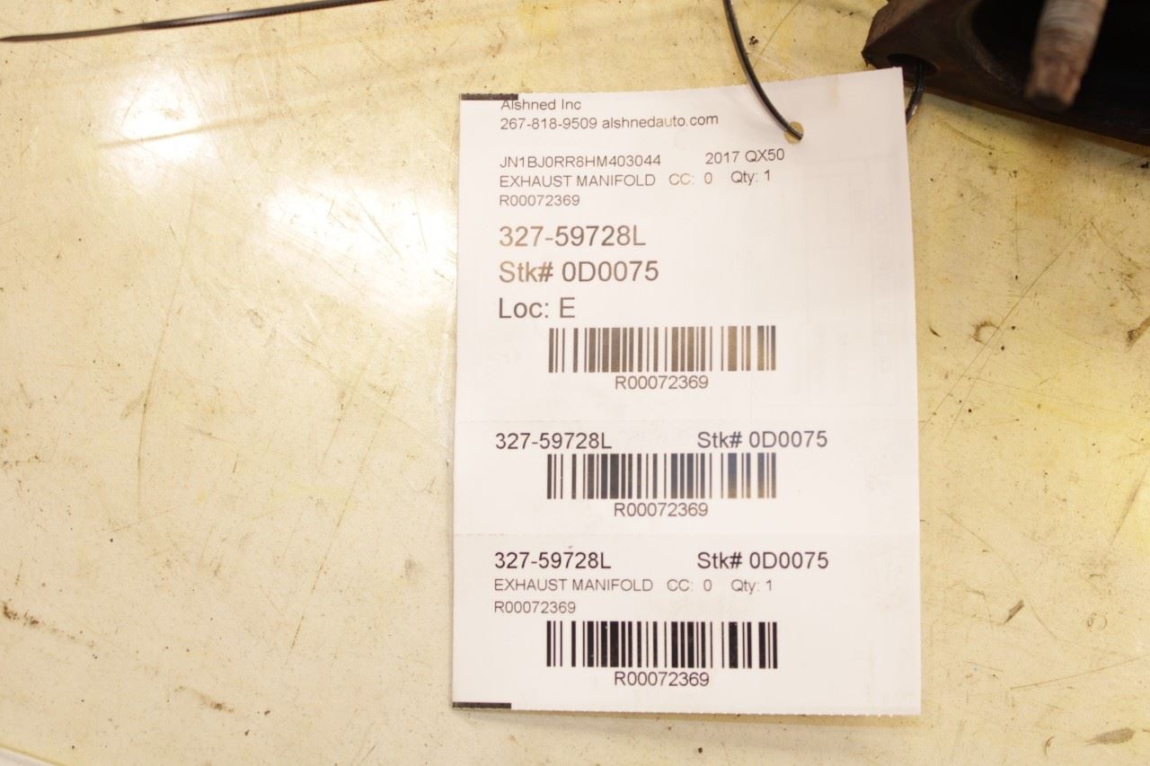 2014-2017 Infiniti QX50 3.7L AWD Left Side Exhaust System Manifold 140D2-1PM0C - Alshned Auto Parts