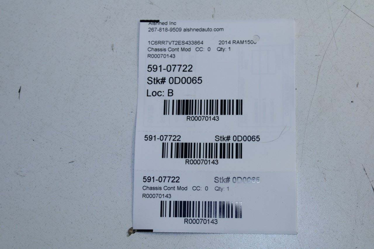 2013-2014 RAM 1500 Crew Cab Laramie Trailer Tow Brake Control Module 68092732AE - Alshned Auto Parts