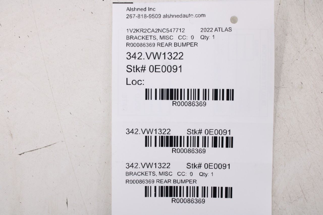 2021-25 Volkswagen Atlas SE Rear Bumper RH LH Side and Center Mount Bracket Set - Alshned Auto Parts