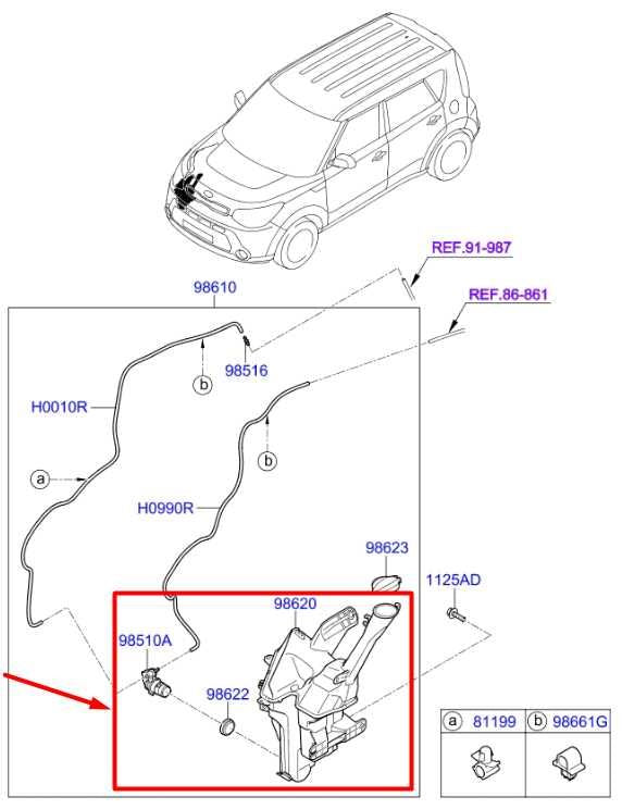 2014-2019 Kia Soul Windshield Washer Reservoir Bottle 98610-B2000 OEM - Alshned Auto Parts