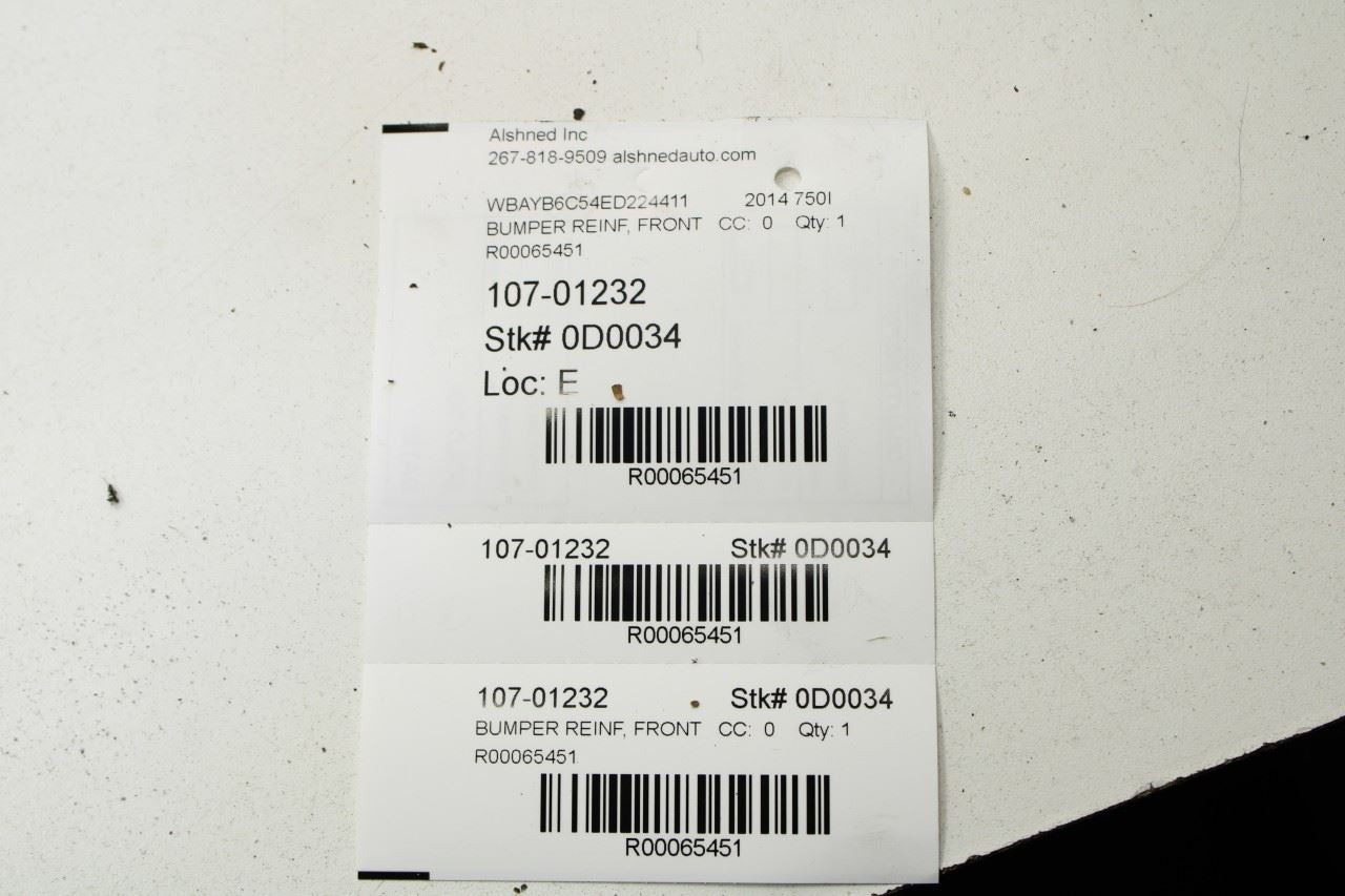 2010-2015 BMW 750i xDrive Front Bumper Reinforcement w/ Brackets 51118051040 OEM - Alshned Auto Parts