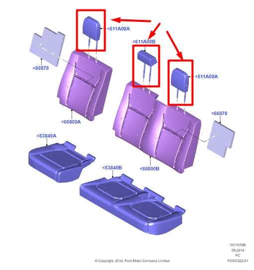 15-20 Ford F150 RR Center RH & LH Seat Headrest Set of 3 FU5Z-96611A08-A OEM - Alshned Auto Parts