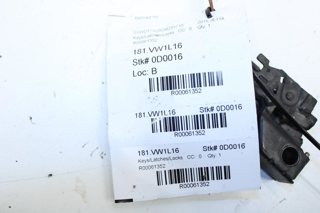 15-18 Volkswagen Jetta Sport FR Hood Lock Latch Actuator w/ Cable 5U0-823-509-N - Alshned Auto Parts