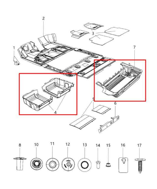 12-20 Dodge Grand Caravan GT Rear 2nd Row RH and LH and 3rd Row Floor Carpet Set - Alshned Auto Parts