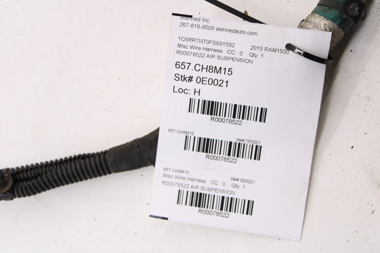 2013-2018 Ram 1500 Laramie Air Suspension Compressor Line Assembly 68265245AA - Alshned Auto Parts