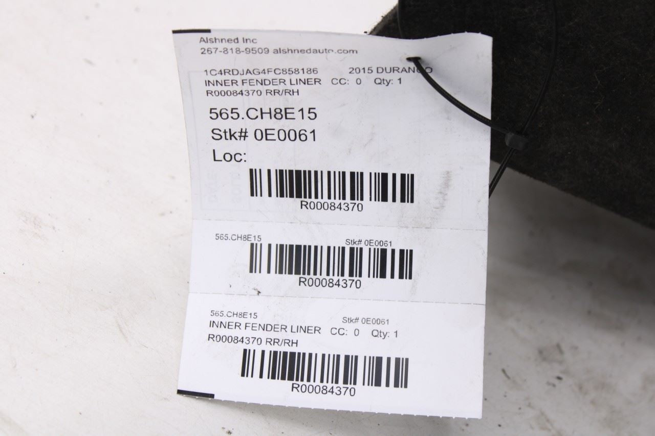 11-25 Dodge Durango SXT Rear Right Passenger Side Wheelhouse Liner Splash Shield - Alshned Auto Parts