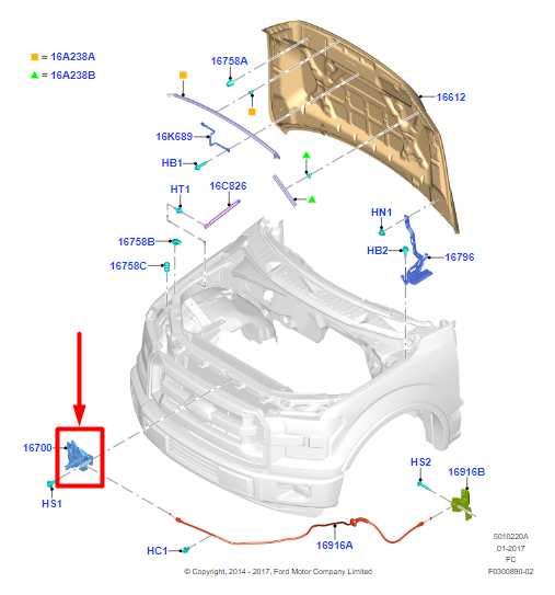 2015-2020 Ford F150 Front Hood Lock Latch Actuator FL3Z-16700-B OEM - Alshned Auto Parts