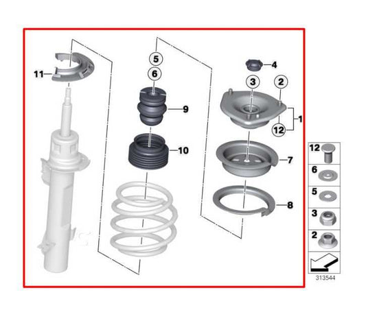 11-16 Mini Countryman Cooper S AWD Front Passenger RH Side Shock Strut Absorber - Alshned Auto Parts