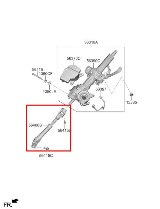 23-25 Kia Sportage Hybrid EX 1.6L Steering Column Intermediate Lower Shaft Joint - Alshned Auto Parts